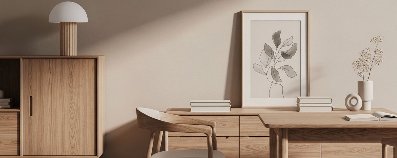 Cozy wooden living room interior